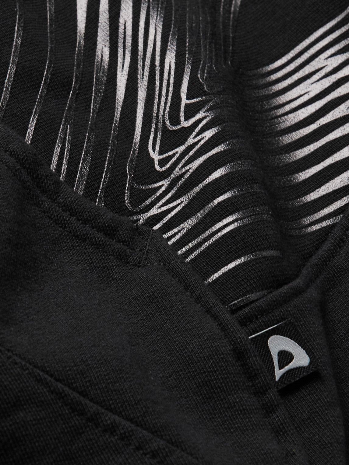 AFFIX - Audial Printed Cotton-Jersey Half-Zip Sweatshirt - Black Affix
