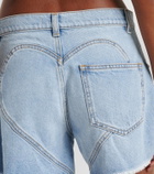 Area Embellished denim shorts