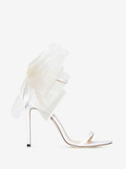 Jimmy Choo White Aveline 100 Bow Detail Sandals