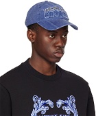 Versace Jeans Couture Blue Logo Denim Baseball Cap