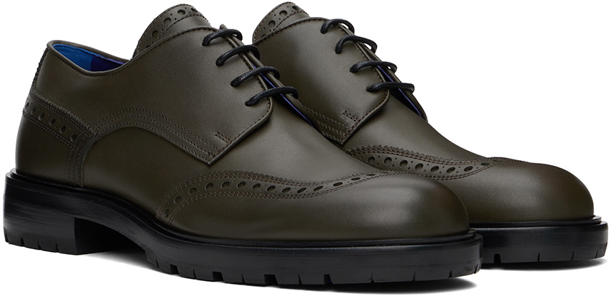 Burberry Green Perforated Brogue Derbys