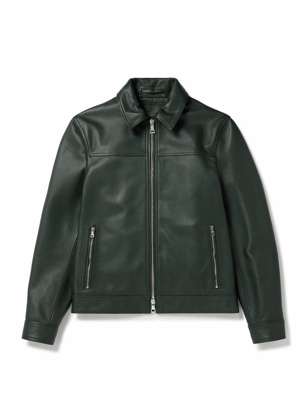 Photo: Mr P. - Full-Grain Leather Coach Jacket - Green