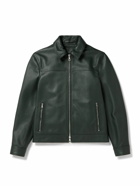 Mr P. - Full-Grain Leather Coach Jacket - Green