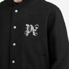 Palm Angels Men's Monogram Varsity Jacket in Black
