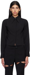 J KOO Black Lace-Up Shirt
