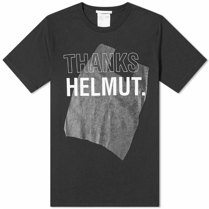 Photo: Helmut Lang Men's Logo Thanks Helmut T-Shirt in Basalt Black