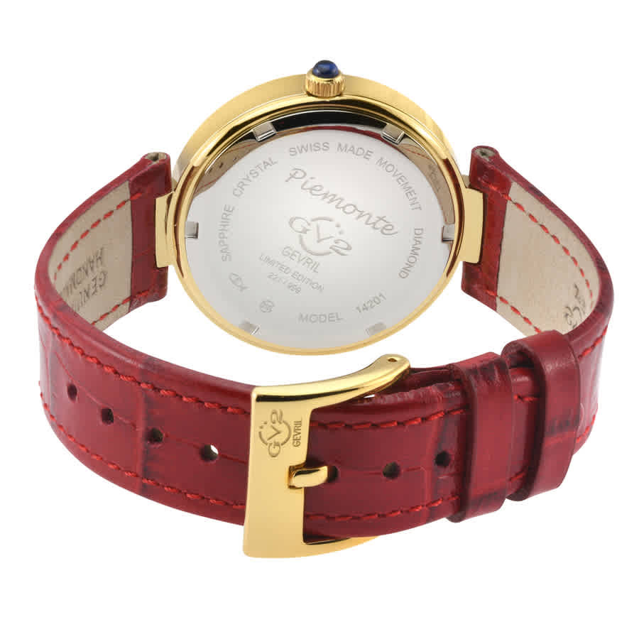 GV2 by Gevril Piemonte Quartz White Dial Ladies Watch 14201-2