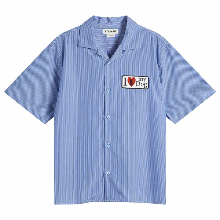 Photo: TTT MSW Men's I Love My Dog Shirt in Blue Stripe