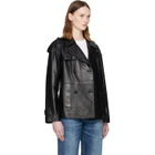 MACKAGE Black DOLORES Double-Breasted Leather Jacket