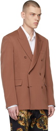 Paul Smith Brown Wool Double-Breasted Blazer