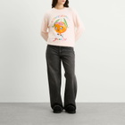 Casablanca Women's Character Intarsia Fluffy Crewneck in Pink