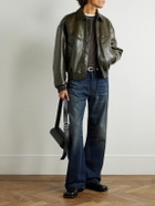 Acne Studios - Lavia Oversized Padded Waxed-Leather Bomber Jacket - Green