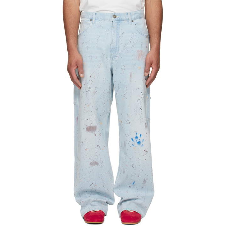 Photo: COÛT DE LA LIBERTÉ Blue Nova Sling Over Sized Painter Jeans