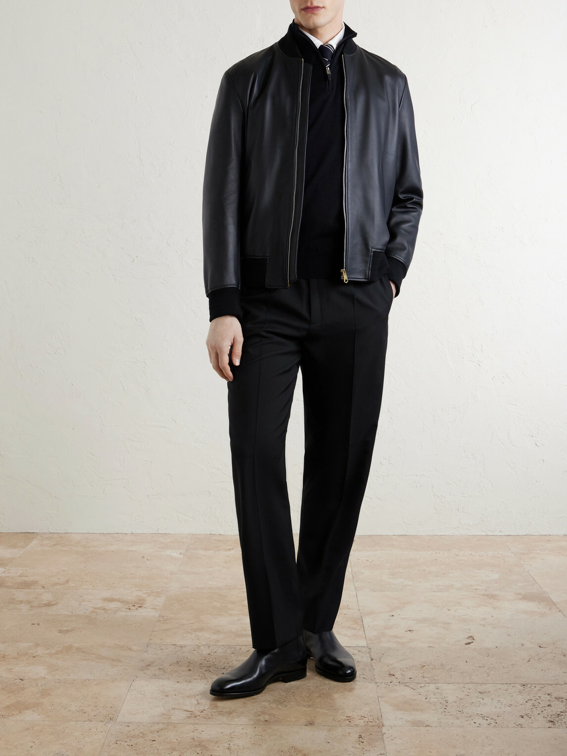 Canali - Cotton Half-Zip Sweater - Black