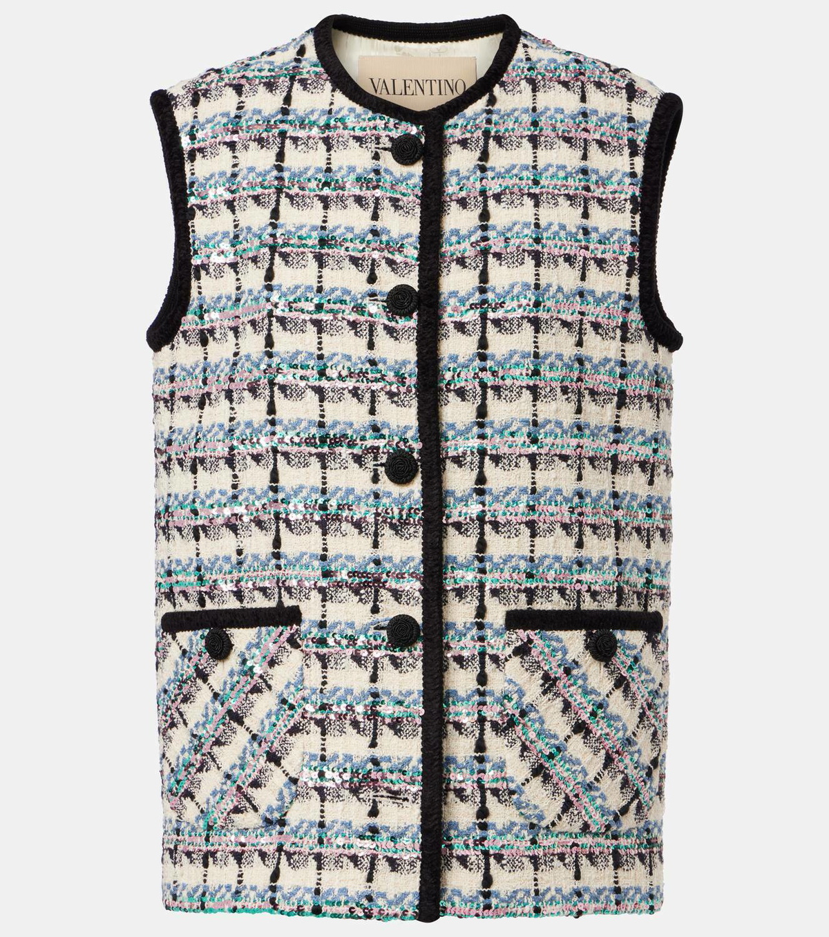 Valentino Mossi sequined cotton-blend tweed vest