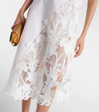 Oscar de la Renta Lace-trimmed wool-blend midi dress