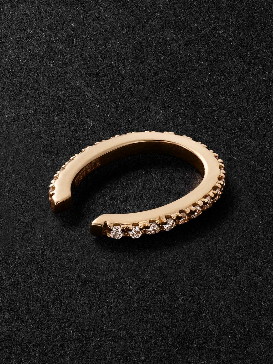 KOLOURS JEWELRY - Luna White Spectra Oval Gold Diamond Ear Cuff