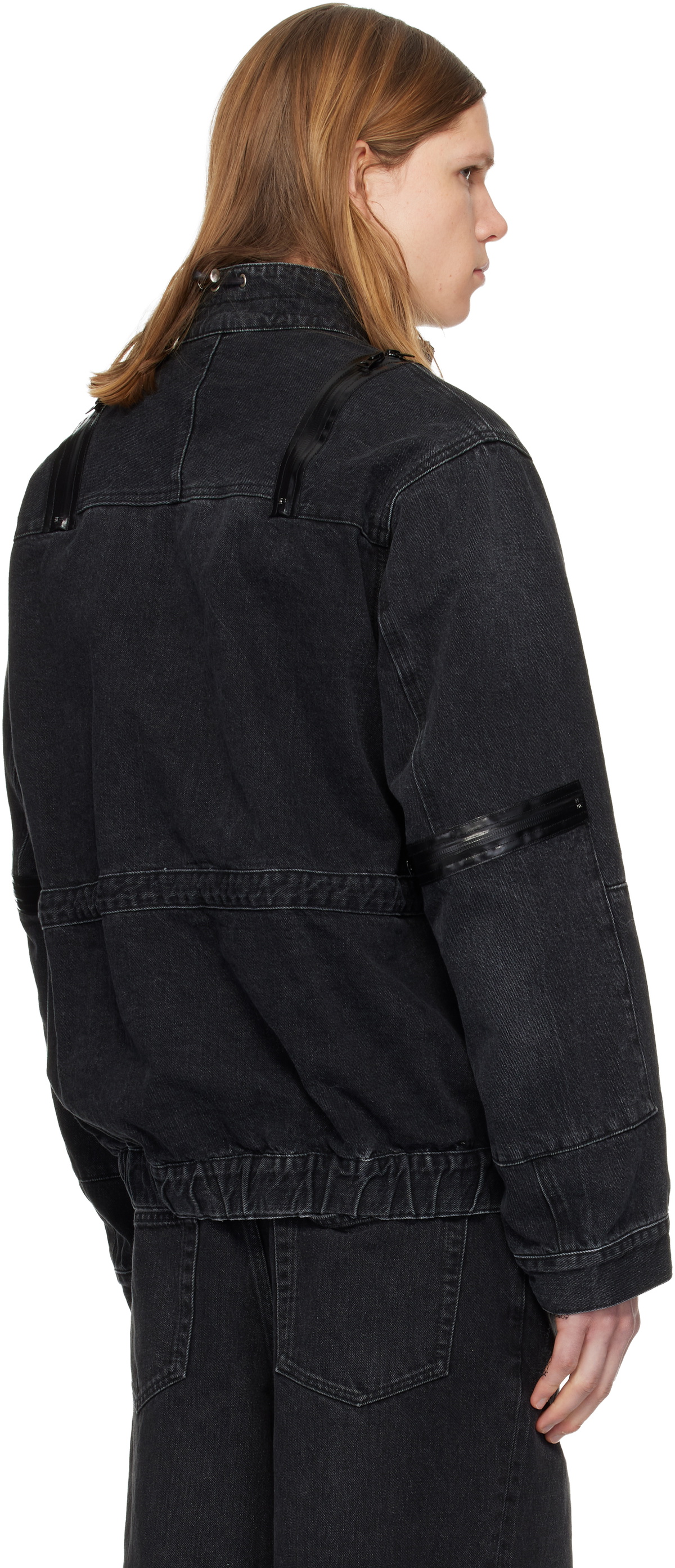sacai Black Blouson Denim Jacket Sacai