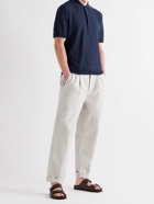 BARENA - Marco Linen Polo Shirt - Blue