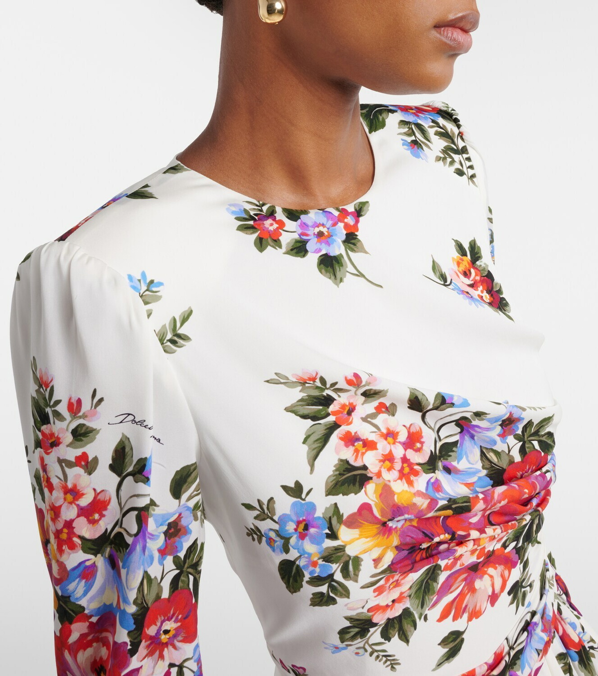 Dolce&Gabbana Floral silk-blend charmeuse gown