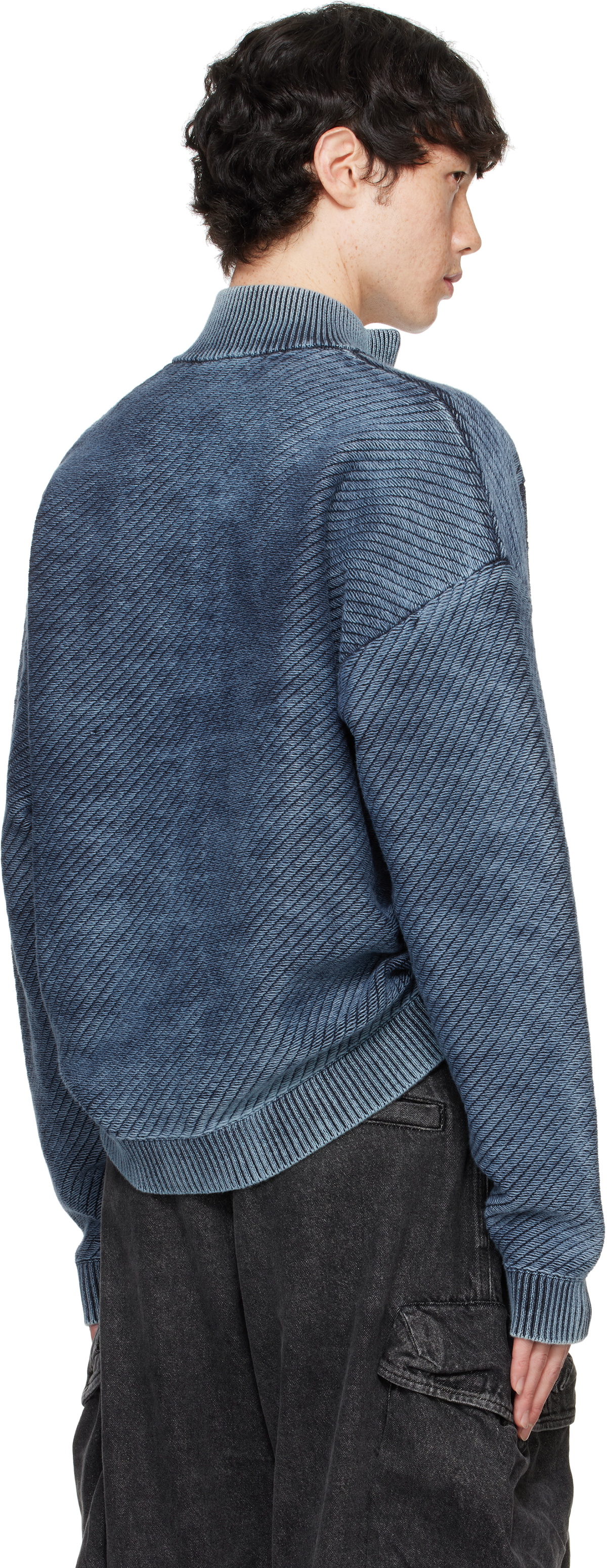 DIESEL K-Klevery プルオーバー - ブルー Diesel Blue K-Klevery-Zip Sweater Diesel