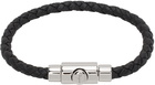 Ferragamo Black Leather Bracelet