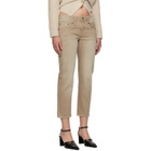 R13 Tan Boy Straight Jeans