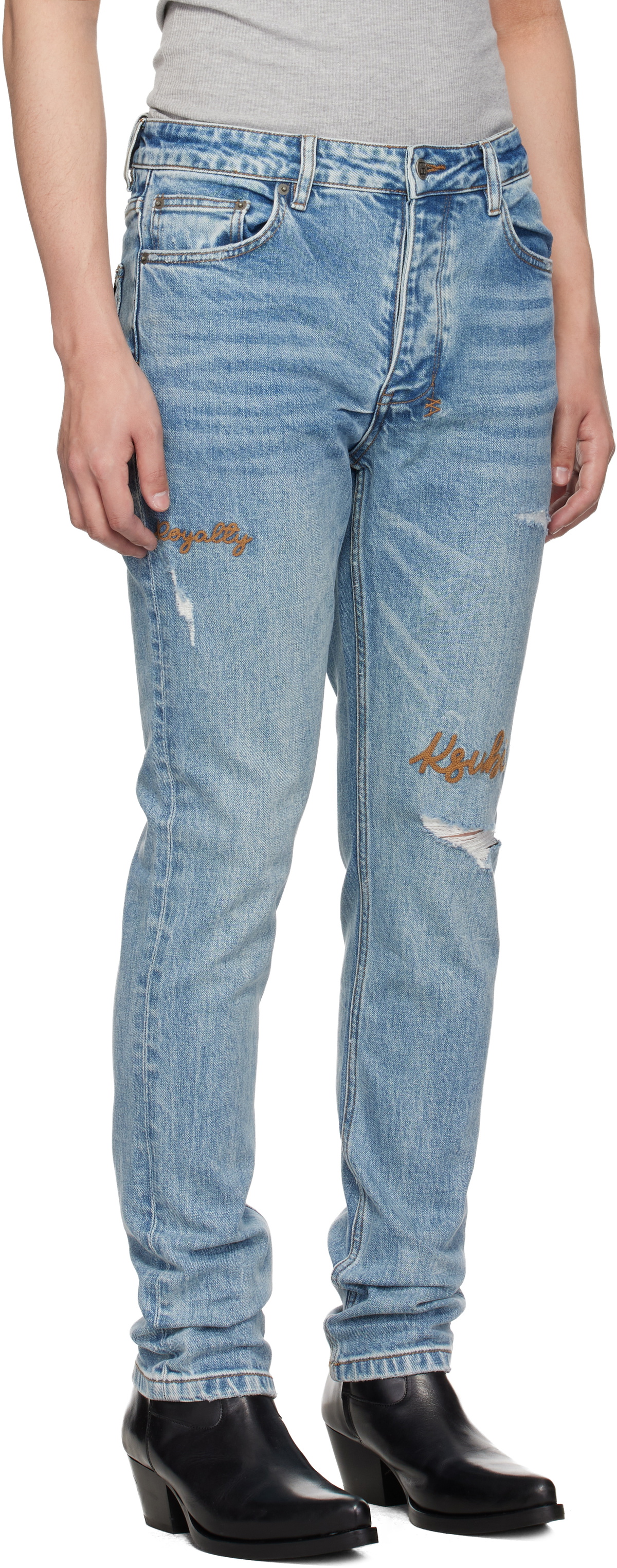 Ksubi Blue Chitch Public Repair Skribed Jeans