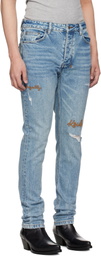 Ksubi Blue Chitch Public Repair Skribed Jeans
