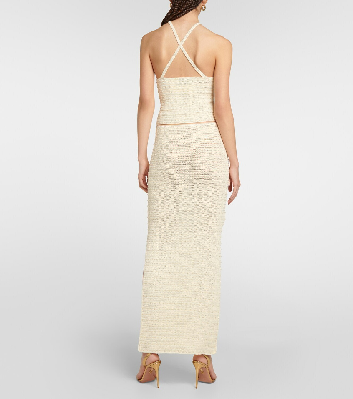 【Aya Muse】 Veluti embellished crochet maxiドレス Aya Muse - Veluti embellished crochet maxi dress Aya Muse