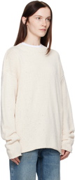 Aya Muse Beige Vintage Crewneck Sweater