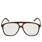 Saint Laurent Sunglasses Women's Saint Laurent Dune Optical Glasses in Havana/Transparent 