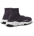 Balenciaga - Speed Sock Stretch-Knit Slip-On Sneakers - Gray