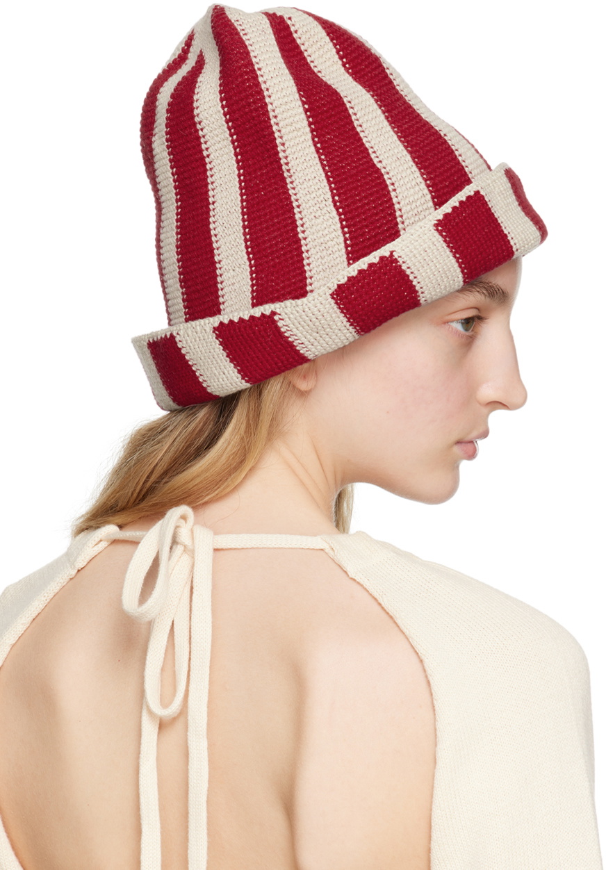 EMILY DAWN LONG SSENSE Exclusive Red & Off-White Hat