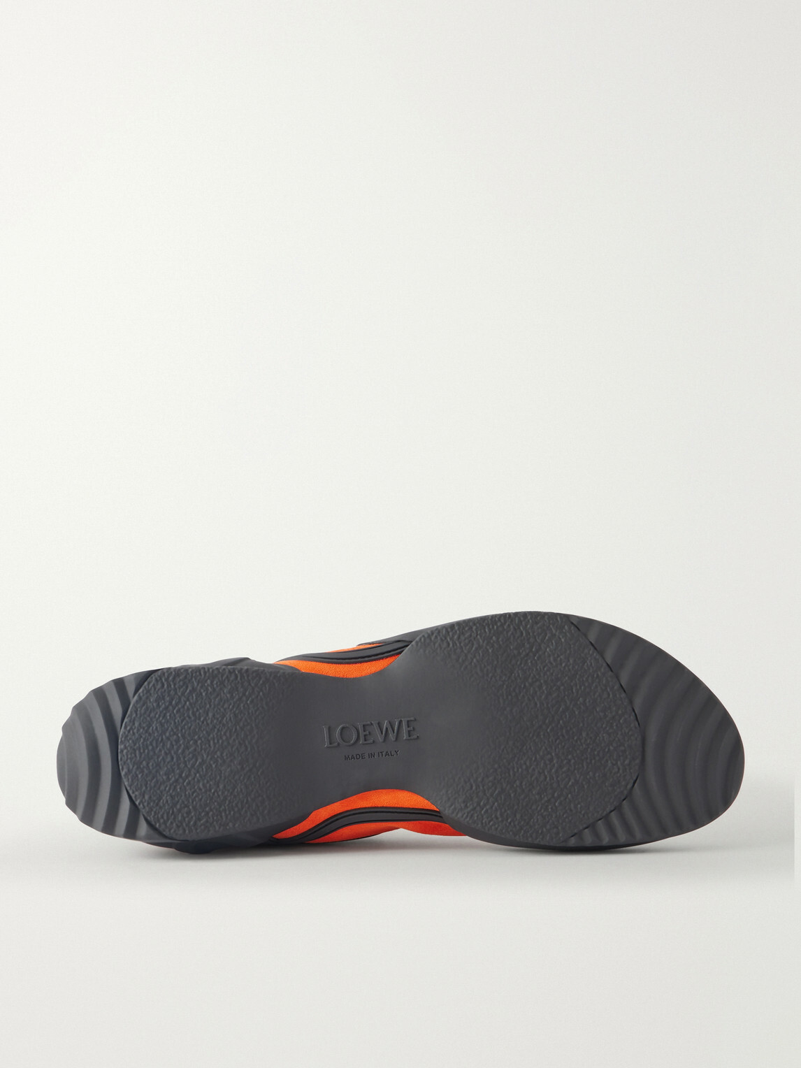 LOEWE - Grip Aqua Rubber-Trimmed Stretch Suede Sneakers - Orange