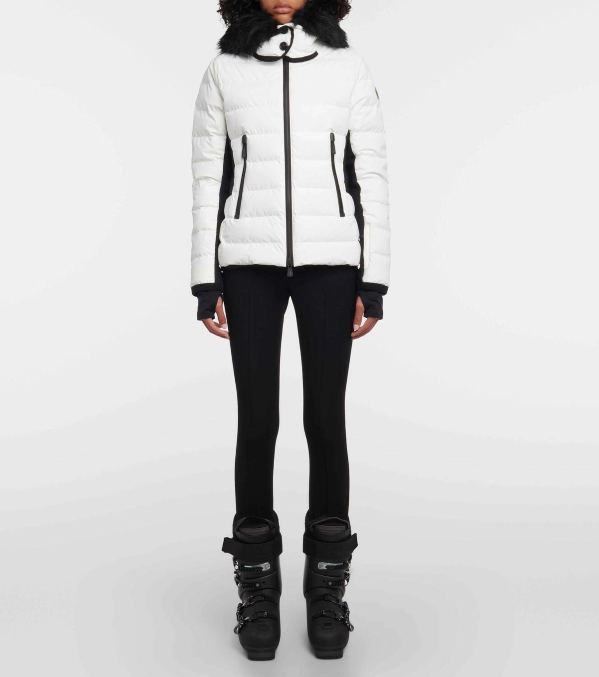 MONCLER☆GRENOBLE LAMOURA ダウンジャケット 0 LADIES WHITE White Ivory Lamoura Hooded Down Ski Jacket - Short Down