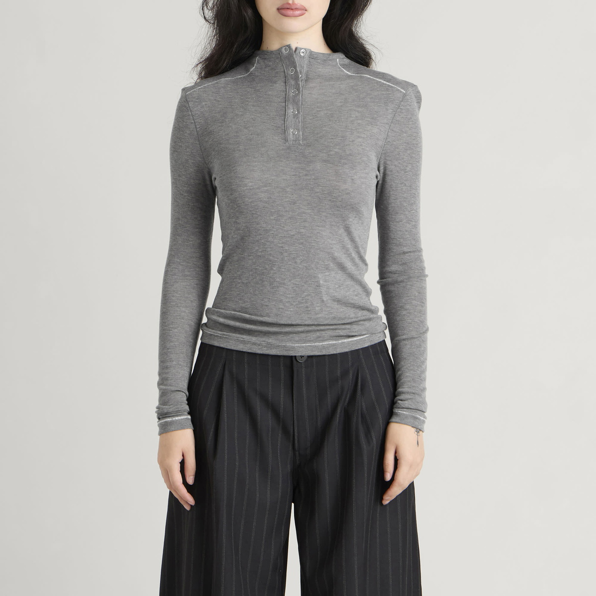 END. x Samsøe Samsøe Women's Sadodo Long Sleeve Top in Grey