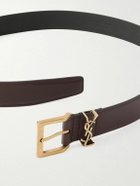 SAINT LAURENT - 3cm Leather Belt - Burgundy