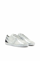 Diesel S-Slante-D - Distressed sneakers in leather and suede - Sneakers Mens in White