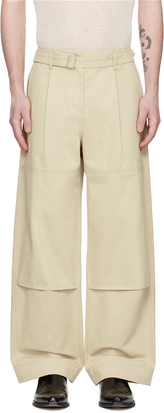 Photo: LOW CLASSIC Khaki Belted Trousers