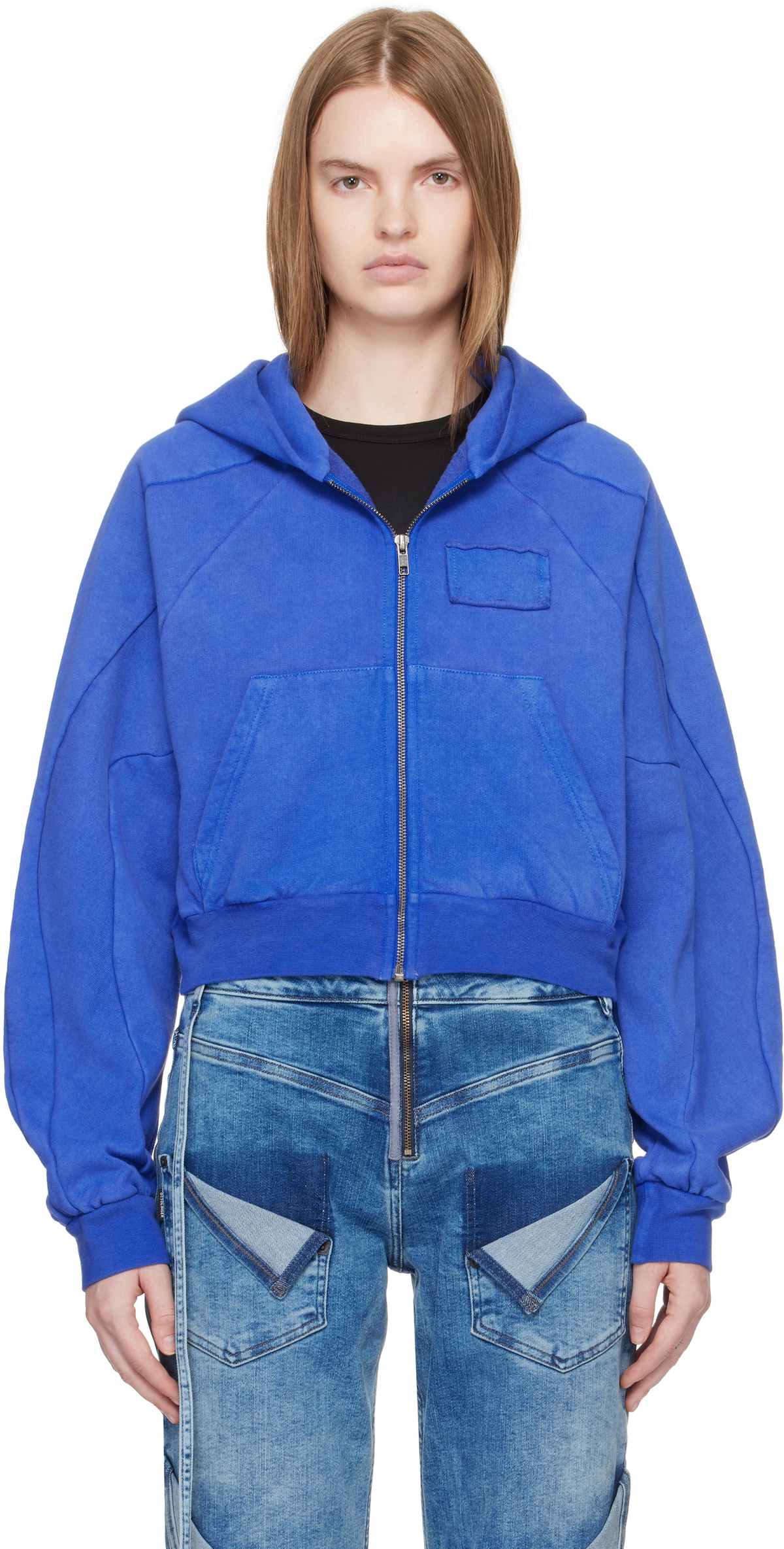 Ottolinger Blue Multiline Zip Hoodie