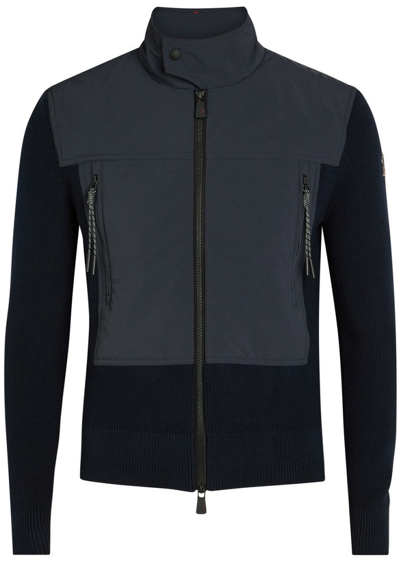 Photo: Moncler Grenoble Panelled Shell and Cotton-knit Jacket Navy