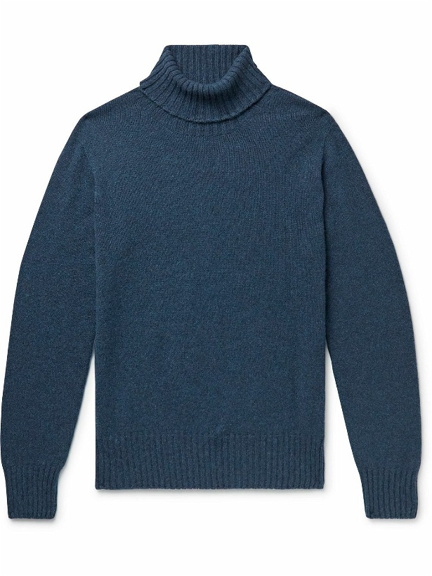 Photo: Altea - Cashmere, Mohair and Wool-Blend Rollneck Sweater - Blue