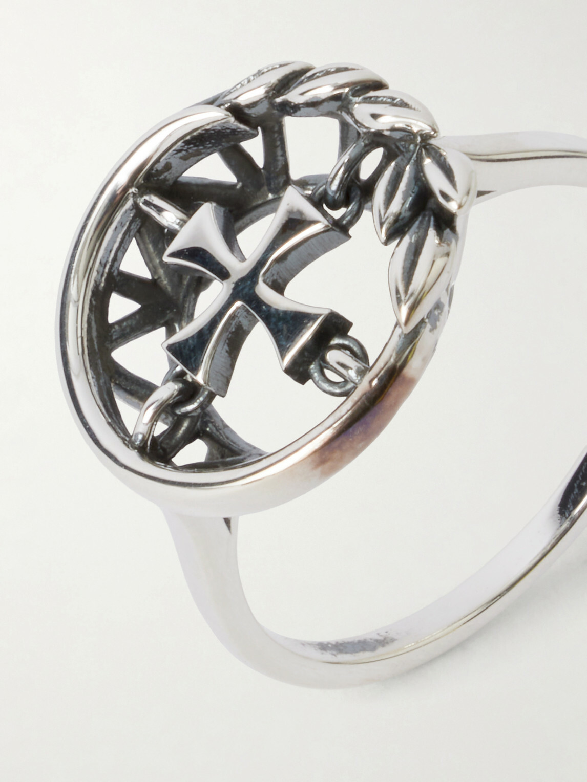 Enfants Riches Déprimés - Wreath Cross Sterling Silver Ring - Silver