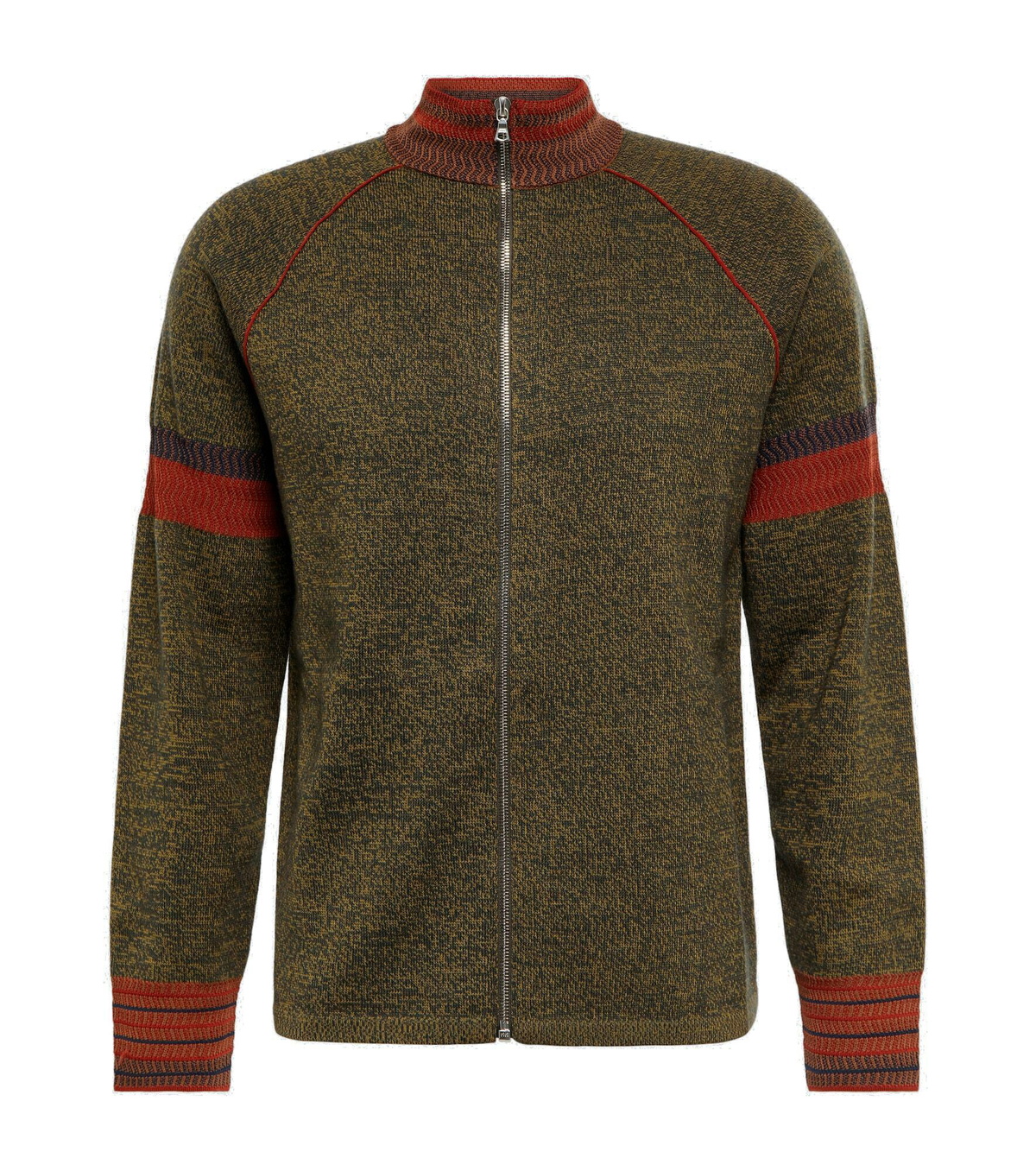 Wales Bonner - Fusion intarsia wool-blend zip cardigan Wales