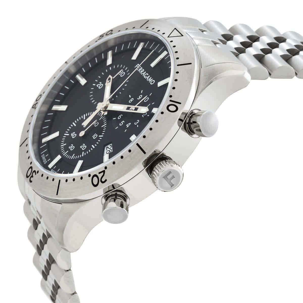 Ferragamo New Gent Chrono Quartz Black Dial Mens Watch SFU400423