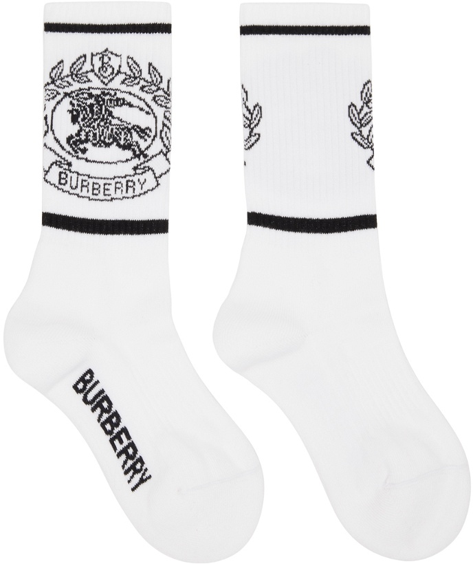 Photo: Burberry White & Black EKD Socks
