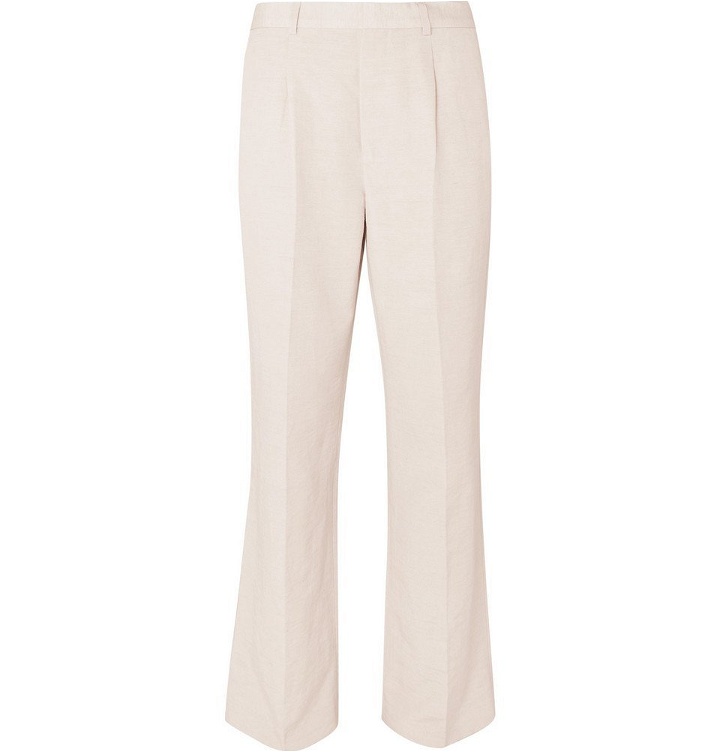 Photo: Jacquemus - Yvan Pleated Linen-Blend Trousers - Beige