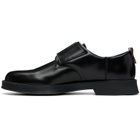 Hugo Black Leather Logo Buckle Monkstraps