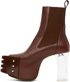 Rick Owens Brown Grilled Platforms 45 Chelsea Boots